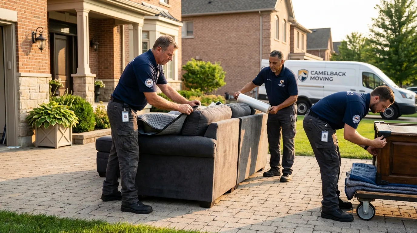 Large estate moving crew wrapping furniture in Pauls Valley, OK