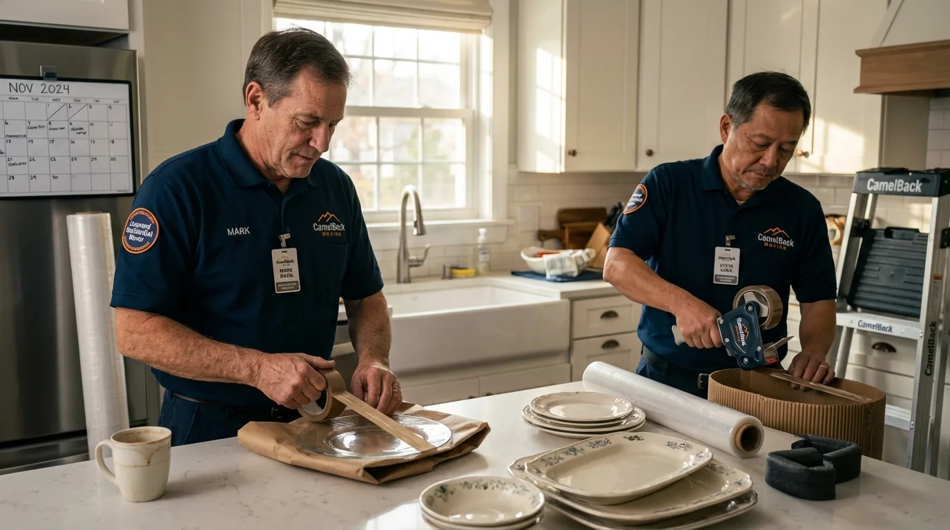 Professional crew packing kitchen dishware in Pauls Valley, OK
